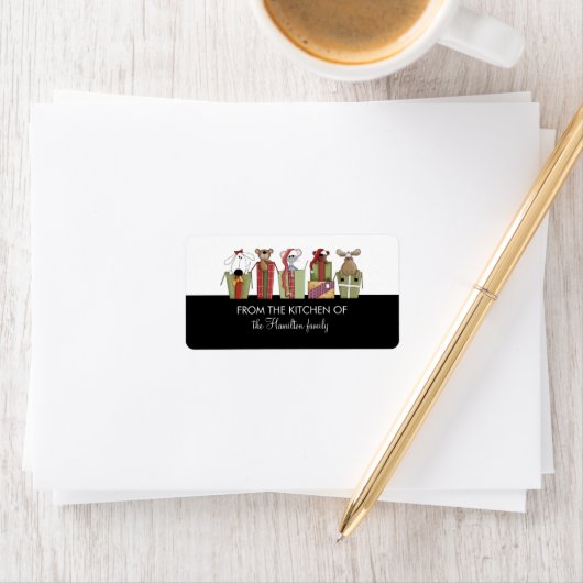 Vakantiegeletiketten met uitgelekte goederen etiket (Insitu)