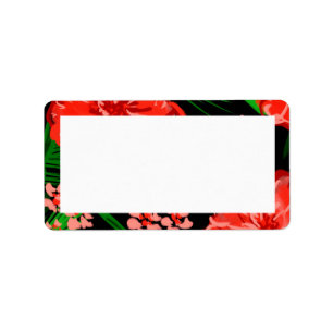 Vakantiegellabel voor Bright Floral Border Lijst Etiket