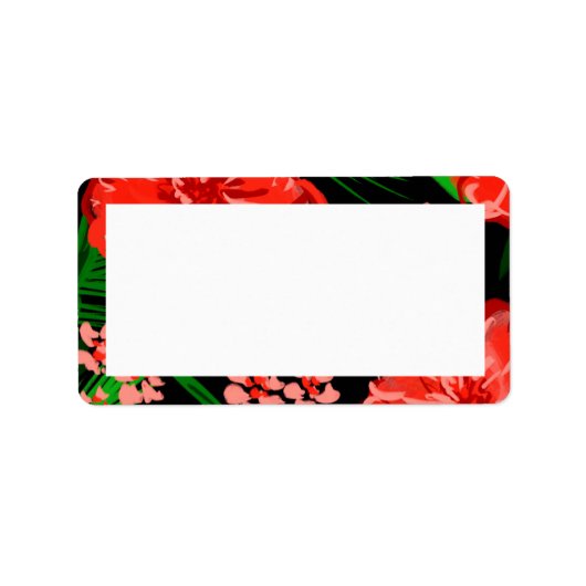 Vakantiegellabel voor Bright Floral Border Lijst Etiket (Voorkant)