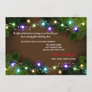 Vakantiegellampjes Verplaatsingsaankondiging Kaart