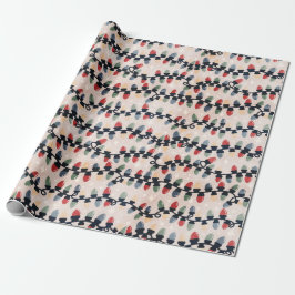 Vakantiegelpapier met gevechtsverlichting cadeaupapier