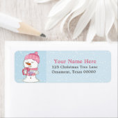 Vakantiegels Snowman Custom Return-adres Etiket (Insitu)