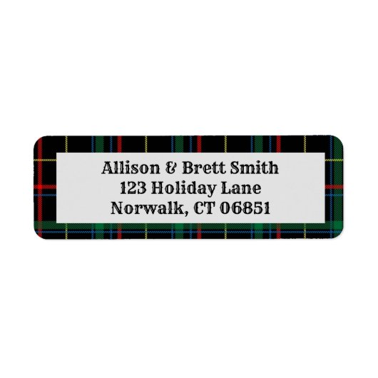 Vakantiegels van het terugkeeradres van de feestda etiket (Voorkant)