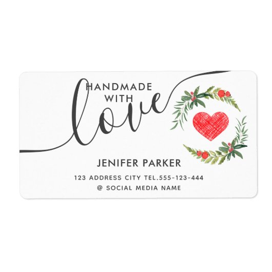 Vakantiegendag waterverf heilig met handgemaakt va etiket (Voorkant)