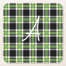 Vakantiegene groene en zwarte moderne kerstcadeaut kartonnen onderzetters