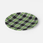 Vakantiegene groene en zwarte moderne kerstcadeaut papieren bordje (Gekanteld)