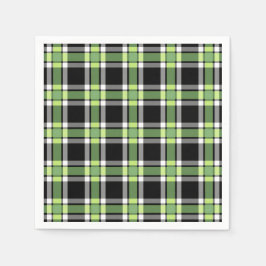 Vakantiegene groene en zwarte moderne kerstcadeaut servet