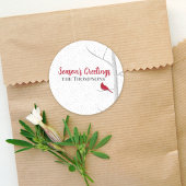 Vakantiegenzegengeveegenboom met rode kardinaal ronde sticker