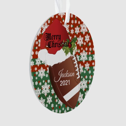 Vakantiegericht Football | DIY-naam Ornament (voorkant)