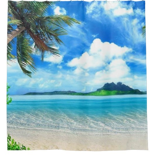 Vakantiegerichte bestemming douchegordijn (Voorkant)