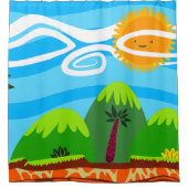 Vakantiegerichte bestemming douchegordijn (Voorkant)