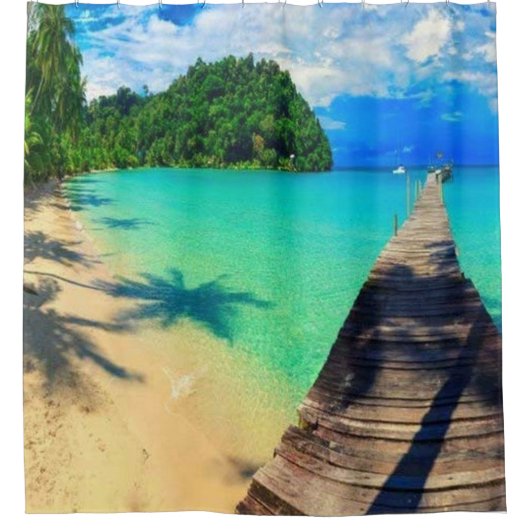 Vakantiegerichte bestemming douchegordijn (Voorkant)