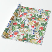 Vakantiegeschenk Wrap Blue Bird Cadeaupapier (Uitgerold)