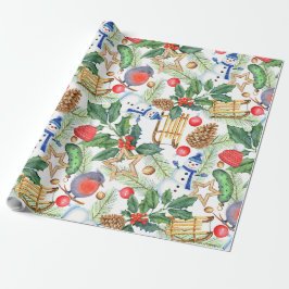 Vakantiegeschenk Wrap Blue Bird Cadeaupapier