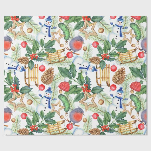 Vakantiegeschenk Wrap Blue Bird Cadeaupapier (Vlak)