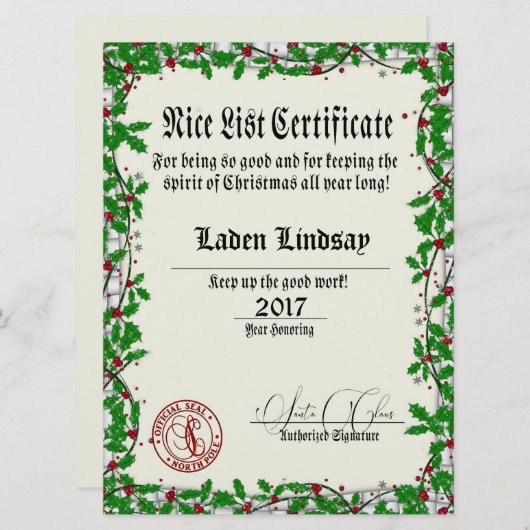 Vakantiegids Holly Santa's lijst van Nice (Voorkant / Achterkant)