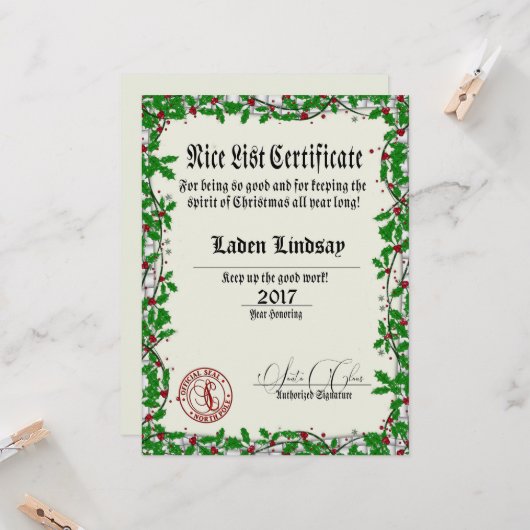 Vakantiegids Holly Santa's lijst van Nice (Voorkant / Achterkant in situ)