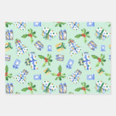 Vakantiegift Wrap Blue Cadeaus Bundel Inpakpapier Vel (Voorkant 3)