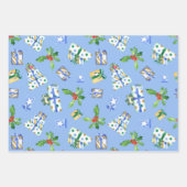 Vakantiegift Wrap Blue Cadeaus Bundel Inpakpapier Vel (Voorkant 2)