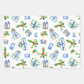 Vakantiegift Wrap Blue Cadeaus Bundel Inpakpapier Vel (Voorkant)