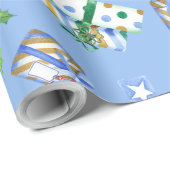 Vakantiegift Wrap Blue Cadeaus Cadeaupapier (Rol Hoek)