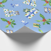 Vakantiegift Wrap Blue Cadeaus Cadeaupapier (Hoek)