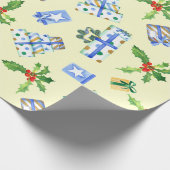 Vakantiegift Wrap Blue Cadeaus Cream Cadeaupapier (Hoek)