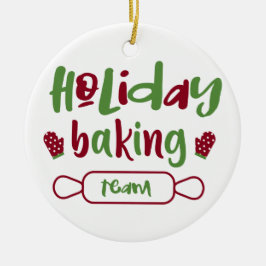 Vakantiegisterbakteam Kerstmis Oven Mitts Red Gree Keramisch Ornament