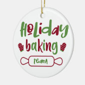 Vakantiegisterbakteam Kerstmis Oven Mitts Red Gree Keramisch Ornament (Links)