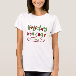 Vakantiegisterbakteam Kerstmis Oven Mitts Red Gree T-shirt