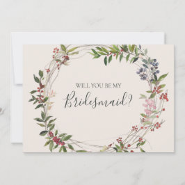 Vakantiegisterij Botanische Ivory Bridesmaid-kaart Kaart