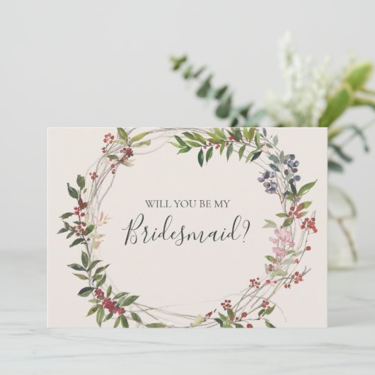 Vakantiegisterij Botanische Ivory Bridesmaid-kaart Kaart (Staand voorkant)