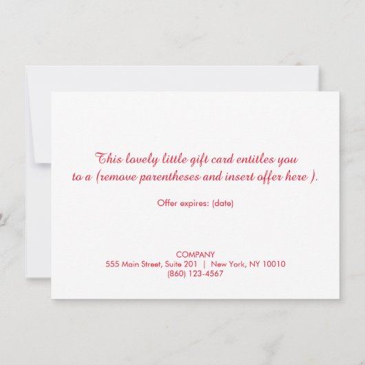 Vakantiegisterij Gold Lotus Salon en Spa Cadeaubon (Achterkant)