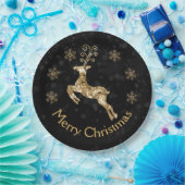 Vakantiegisterrendierrenner met gevierde Folie Papieren Bordje (Feest)