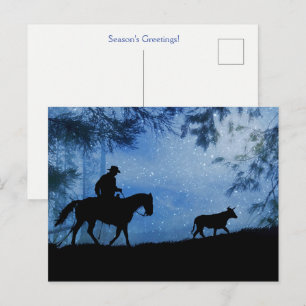 Vakantiegisters Groetings Cowboy Cattle Briefkaart