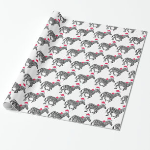 Vakantiegisterzebras met wildklempapier cadeaupapier