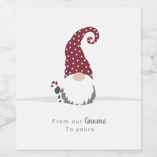 Vakantiegnoom Scandinavisch design Wijn Etiket (Enkel label)