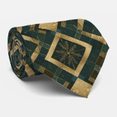 Vakantiegoud en sneeuwvlok patroon stropdas (Opgerold)