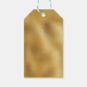 Vakantiegoud en witte kerstboom cadeaulabel (Achterkant)