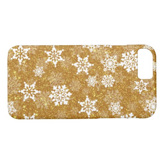 Vakantiegoud Glittery Snowflakes Case-Mate iPhone Case (Achterkant (Horizontaal))
