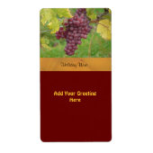 Vakantiegraad met rode druiven etiket (Voorkant)