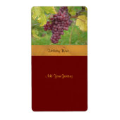 Vakantiegraad met rode druiven etiket (Voorkant)