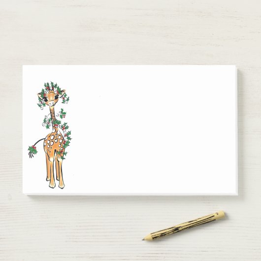 Vakantiegraan — Holly Giraffe Post-it® Notes (Op bureau)