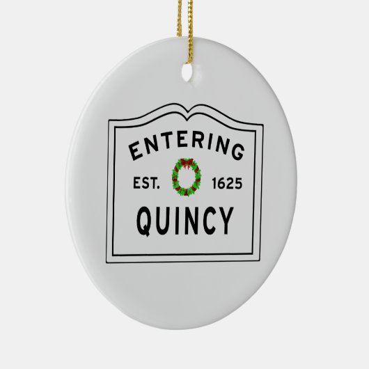 Vakantiegras, Quincy, MA-keramisch Ornament (Rechts)