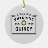 Vakantiegras, Quincy, MA-keramisch Ornament (Voorkant)