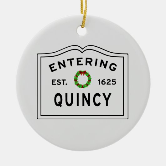 Vakantiegras, Quincy, MA-keramisch Ornament (Voorkant)