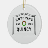 Vakantiegras, Quincy, MA-keramisch Ornament (Links)