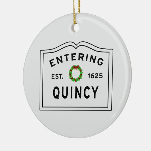 Vakantiegras, Quincy, MA-keramisch Ornament (Links)