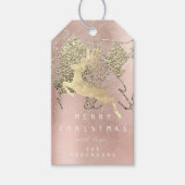 Vakantiegras Roos gouden kerstkalk rendierboom Cadeaulabel (Voorkant)