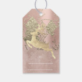 Vakantiegras Roos gouden kerstkalk rendierboom Cadeaulabel (Achterkant)